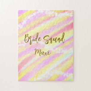 Braut-Truppe goldenes Pastell rosa farbenfroher Gl Puzzle