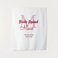 Braut-Truppe Name Monogramm Brautjungfer Pink Datu