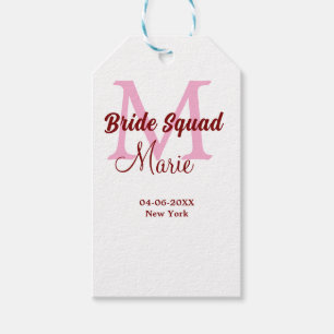 Braut-Truppe Name Monogramm Brautjungfer rosa Datu Geschenkanhänger