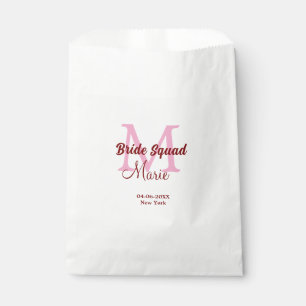 Braut-Truppe Name Monogramm Brautjungfer rosa Datu Geschenktütchen