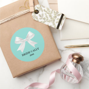 Braut Türkisblaue Tiara-Party Klassischer Rund-Sti Runder Aufkleber