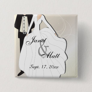 Braut u. Bräutigam, die DIY Text Wedding sind Button