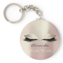 Braut, um Blush Elfenbein Girly Makeup Lashes Name