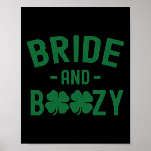 Braut und alkoholisches irisches St. Patrick's Day Poster