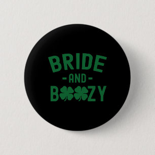 Braut und beschwipste irische St. Patrick's Day lu Button