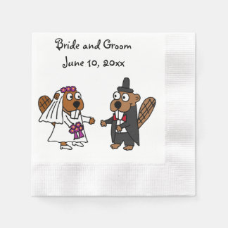 Braut und Biber Hochzeitsdesign Serviette