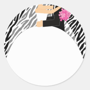 Braut und Boden Runder Aufkleber