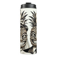 Braut und Bräutigam Aloha Ananas Tiki Kopf Hochzei