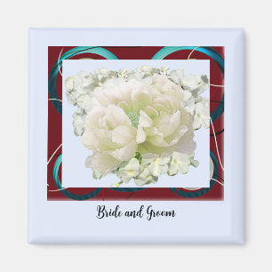 Braut und Bräutigam Blumen Hochzeitsmagnet Magnet