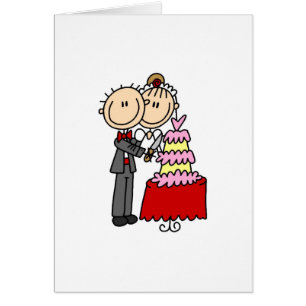 Braut und Bräutigam durch die Hochzeitstorte-Karte