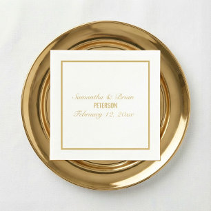 Braut und Bräutigam elegante goldene Hochzeitsserv Serviette