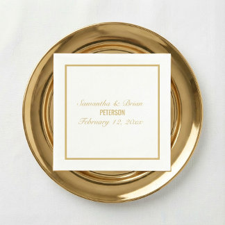 Braut und Bräutigam elegante goldene Hochzeitsserv Serviette