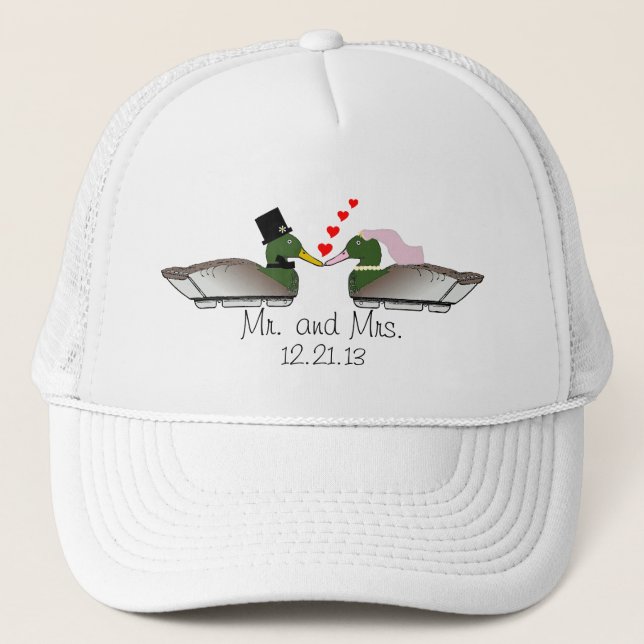 Braut-und Bräutigam-Enten-Lockvögel Truckerkappe (Vorderseite)