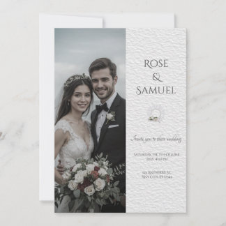 Braut und Bräutigam Foto Elegante Hochzeitseinladu Einladung