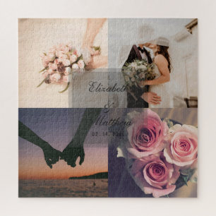 Braut und Bräutigam-FotoCollage zum Hochzeitstag Puzzle