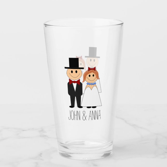 Braut und Bräutigam Glas (Vorderseite)