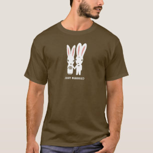 Braut und Bräutigam Hasen mit individuellem Text T-Shirt