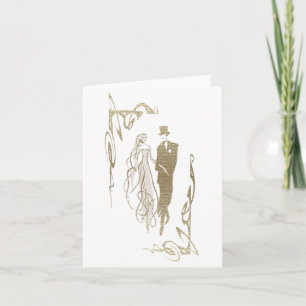 Braut und Bräutigam Hochzeit & Jubiläums Kunstgesc Karte