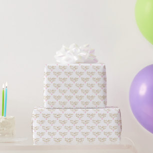 Braut und Bräutigam Hochzeit Pastellrosa Herzen Geschenkpapier