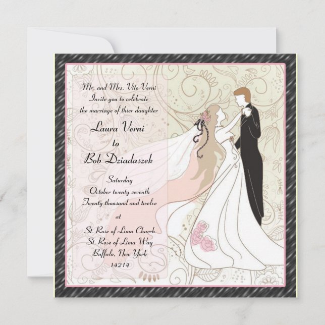 Braut-und Bräutigam-Hochzeits-Einladung Einladung (Vorderseite)