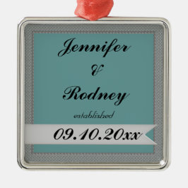 Braut-und Bräutigam-Hochzeits-Verzierung Silbernes Ornament