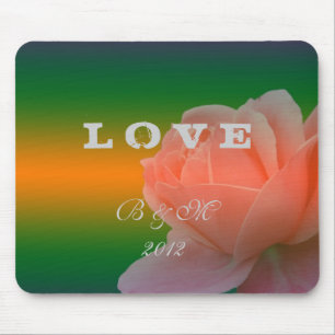 Braut und Bräutigam Hochzeitsmauspad,Rosenblume Mousepad