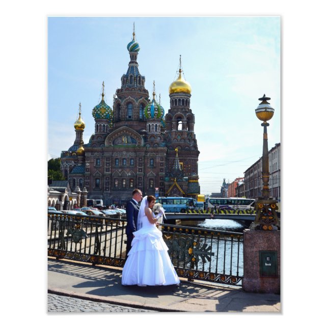 Braut und Bräutigam in St. Petersburg, Russland, K Fotodruck (Vorne)