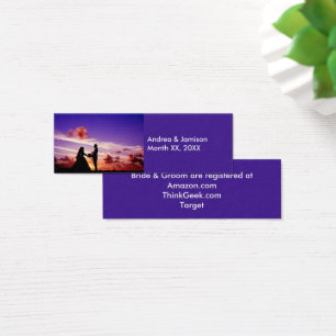 Braut und Bräutigam in Sunset Registry Cards