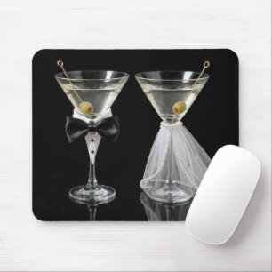 Braut und Bräutigam Martini Cocktails Mousepad