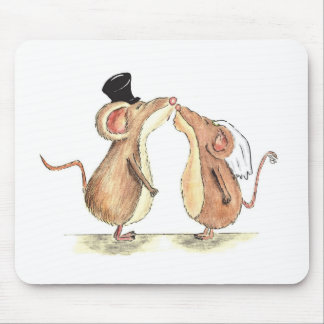 Braut und Bräutigam - Mäuse küssend - Geschenk für Mousepad