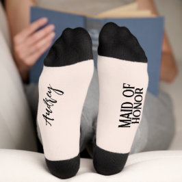 Braut und Bräutigam mit Hochzeitdatmosocken Socken