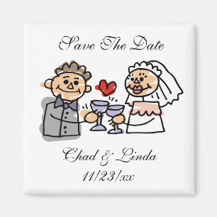 Braut und Bräutigam Save the Date Personalisiert Magnet