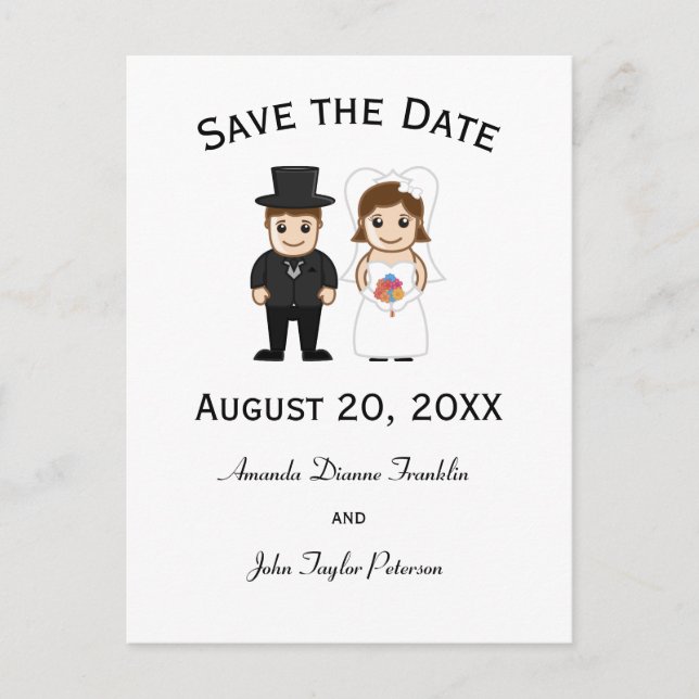Braut und Bräutigam - Save the Date Postkarte (Vorderseite)
