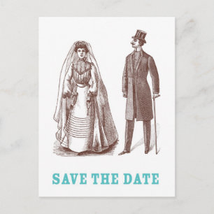 Braut und Bräutigam Save-the-Date Postkarte