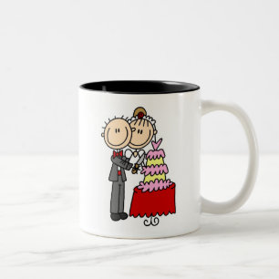 Braut und Bräutigam schneiden T-Shirts und Geschen Zweifarbige Tasse
