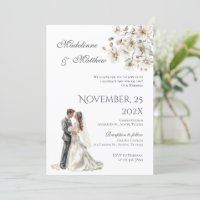 Braut und Bräutigam Silhouette Florale Hochzeit