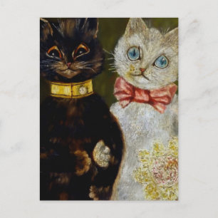 „Braut und Bräutigam“ von Louis Wain Postkarte