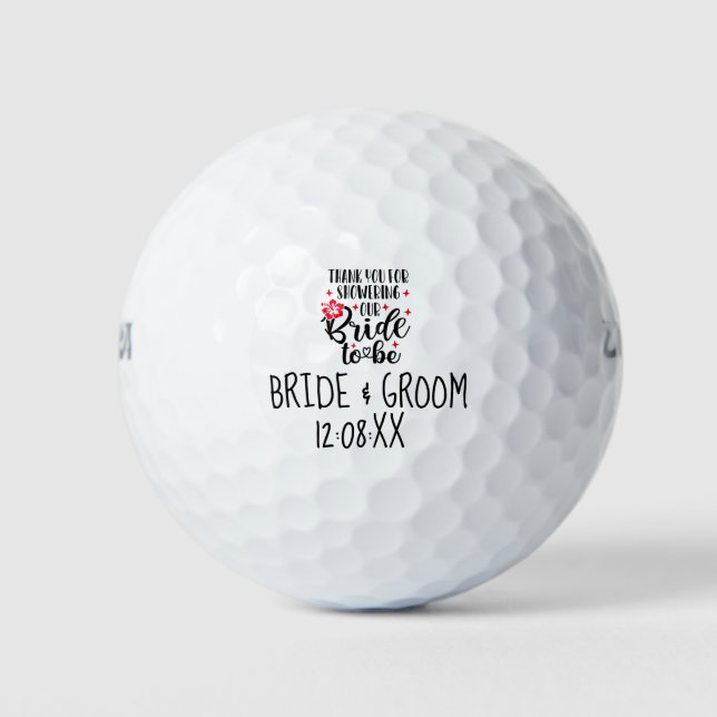 Braut und Brautparty für Hochzeiten Golfball (Vorderseite)