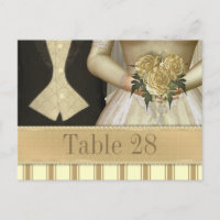 Braut und Elfenbein Hochzeit Tischnummer