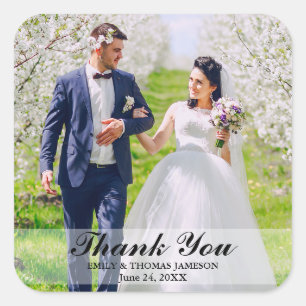 Braut und Foto Hochzeit Danke Stickers S