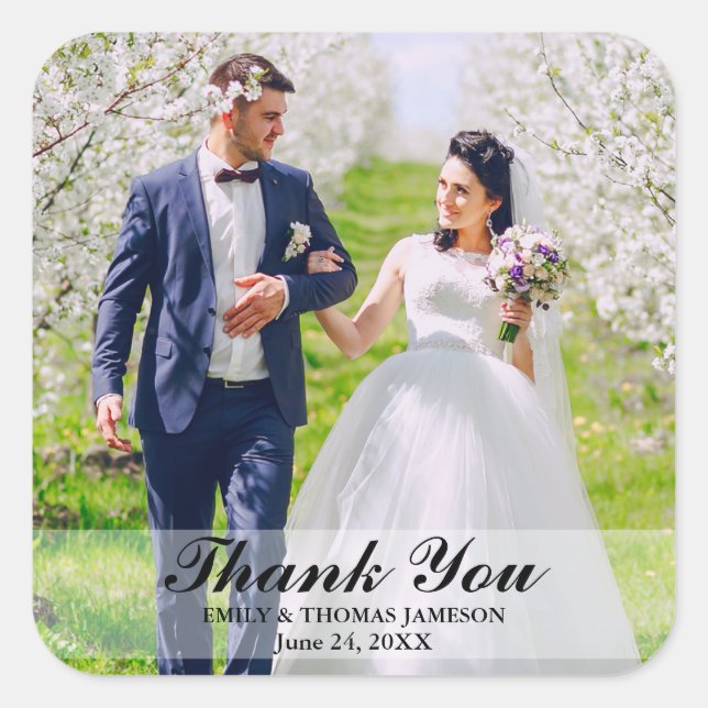Braut und Foto Hochzeit Danke Stickers S (Vorderseite)