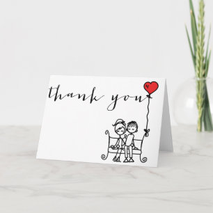 Braut und Gräueldoodles Hochzeit Dankeschön Karte