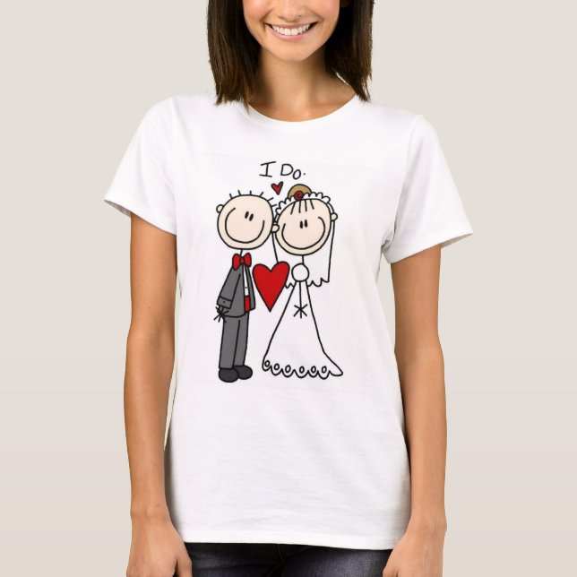 Braut- und GräuelStrichmännchen Hochzeit ich mache T-Shirt (Vorderseite)
