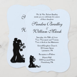 Braut und Groom Blue Hochzeit Einladung