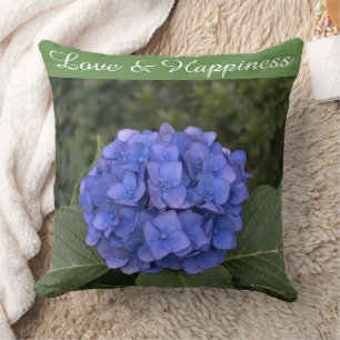 Braut und Groom Blue Hydrangea personalisieren Kissen