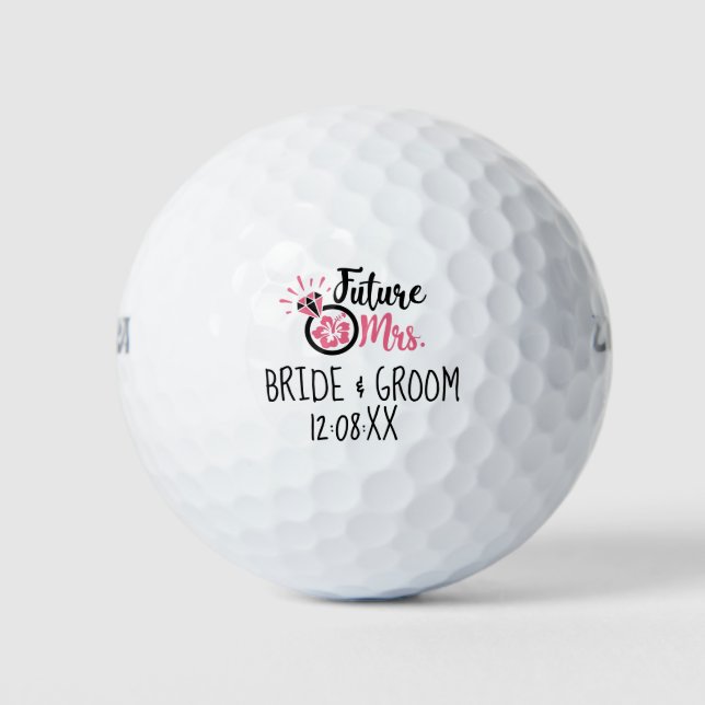 Braut- und Groom-Brautparty-Golfbälle Golfball (Vorderseite)