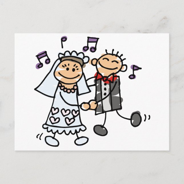 Braut und Groom Celebrate Postkarte (Vorderseite)