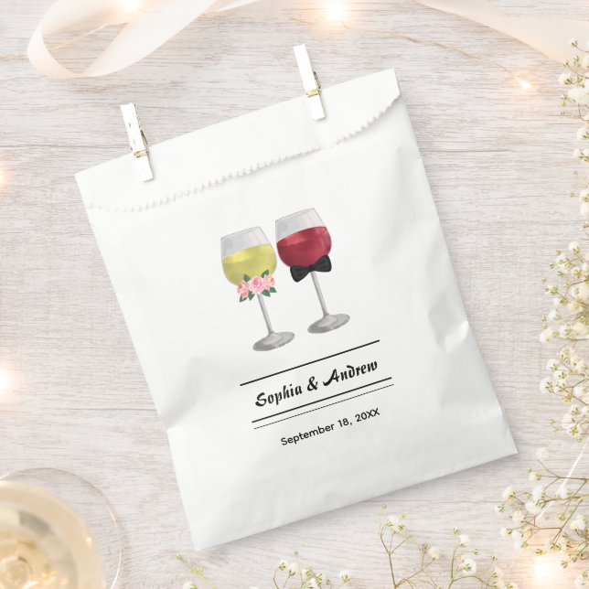 Braut und Groom Elegant Boho Couple Wine Wedding Geschenktütchen (Ausgeschnitten)