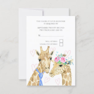 Braut und Groom Giraffe Wedding RSVP