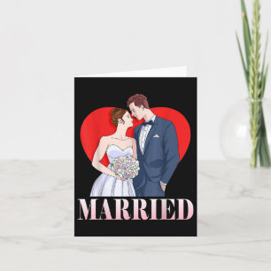 Braut und Groom glücklich Hochzeit Verheirateten P Karte